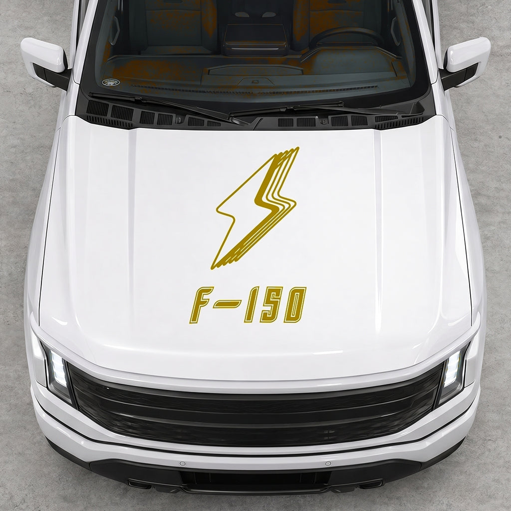 Hood Panel Decal/Sticker - Cut Bordered Electric F150 Graphic Decal Graphic Kit - For FORD F-150 2015-2020 - Premium Vinyl
