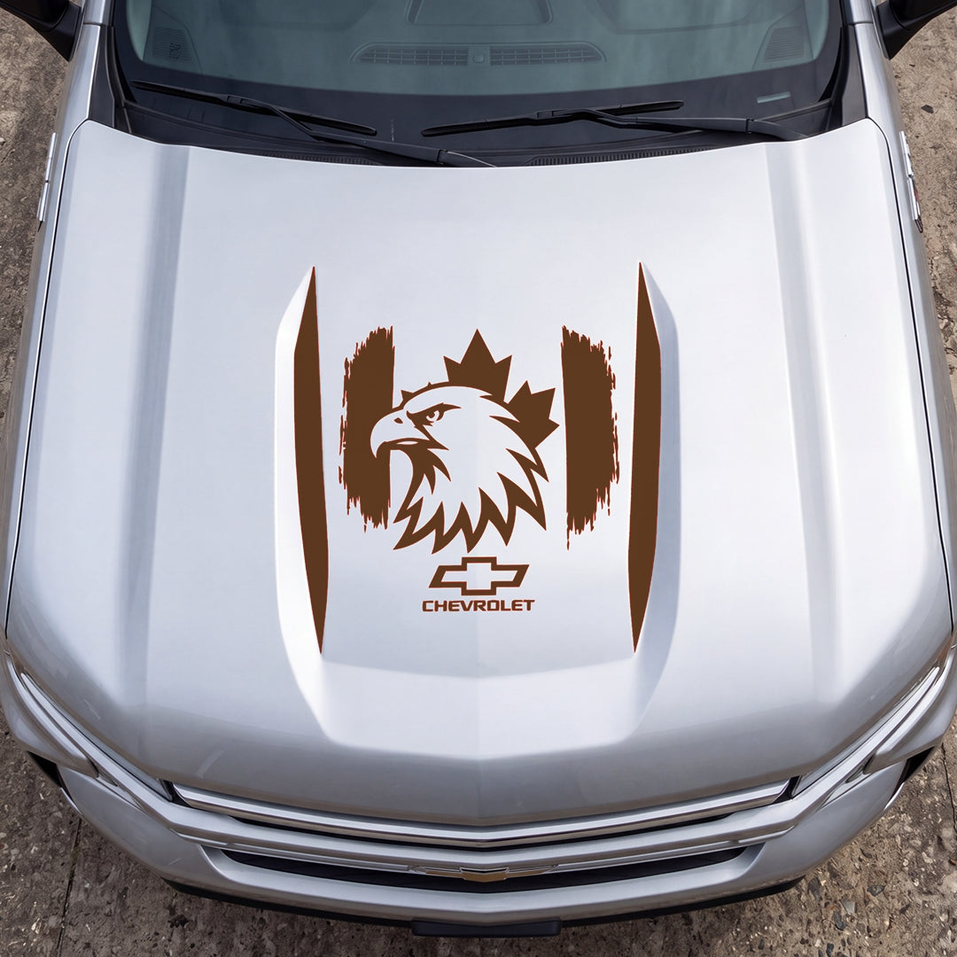 Hood Panel Decal/Sticker - Canadaian Eagle Graphic Decal Graphic Kit - For Chevrolet Silverado 2019-2024 - Premium Vinyl