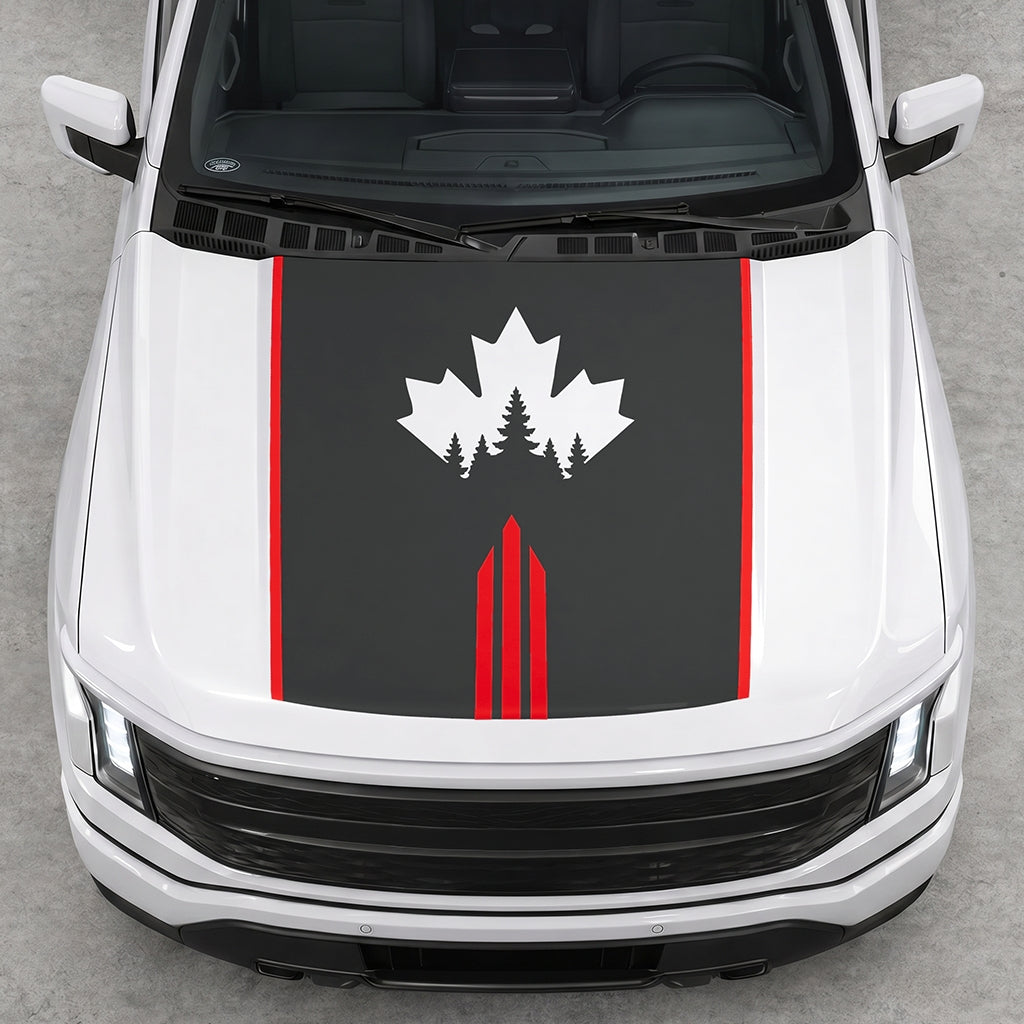 Hood Panel Decal/Sticker - Maple and Forest Graphic Decal Graphic Kit - For Ford F-150 2015-2020 - Premium Vinyl