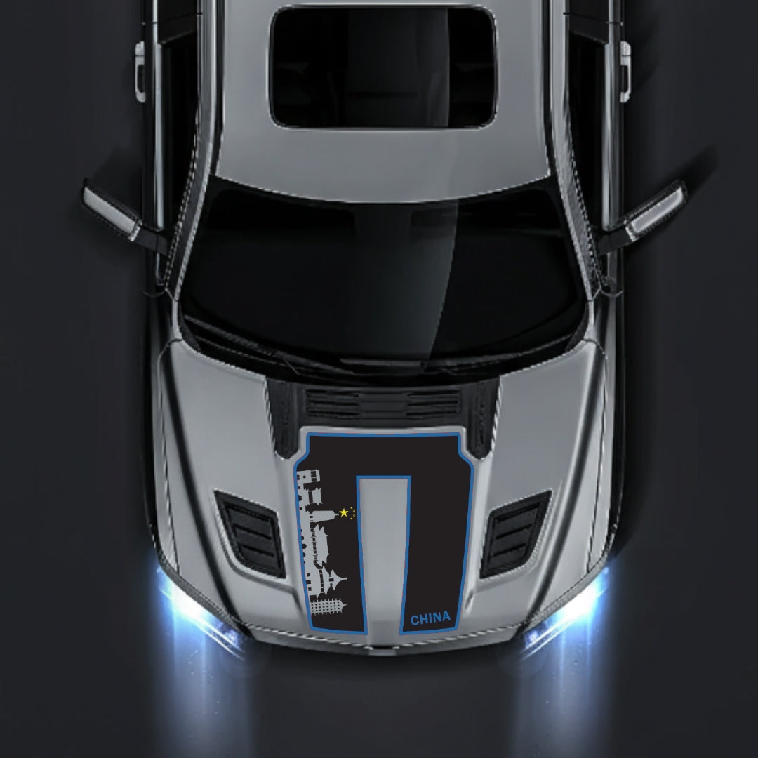 Hood Panel Decal/Sticker - China Skyline - Cut - Border Graphic Kit - For Dodge RAM 1500 2019-2025 - Premium Vinyl