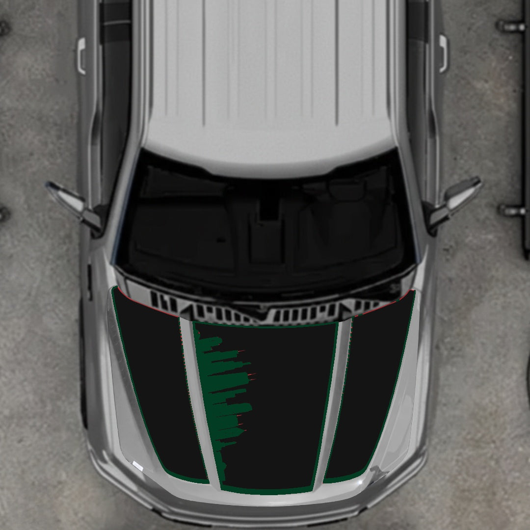 Hood Panel Decal/Sticker - Dubai - Border Graphic Kit - For Ford F-150 2020-2026 - Premium Vinyl