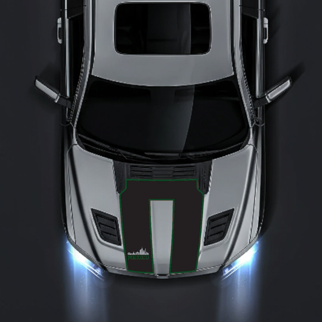 Hood Panel Decal/Sticker - Mexico - Cut - Border Graphic Kit - For Dodge RAM 1500 2019-2025 - Premium Vinyl