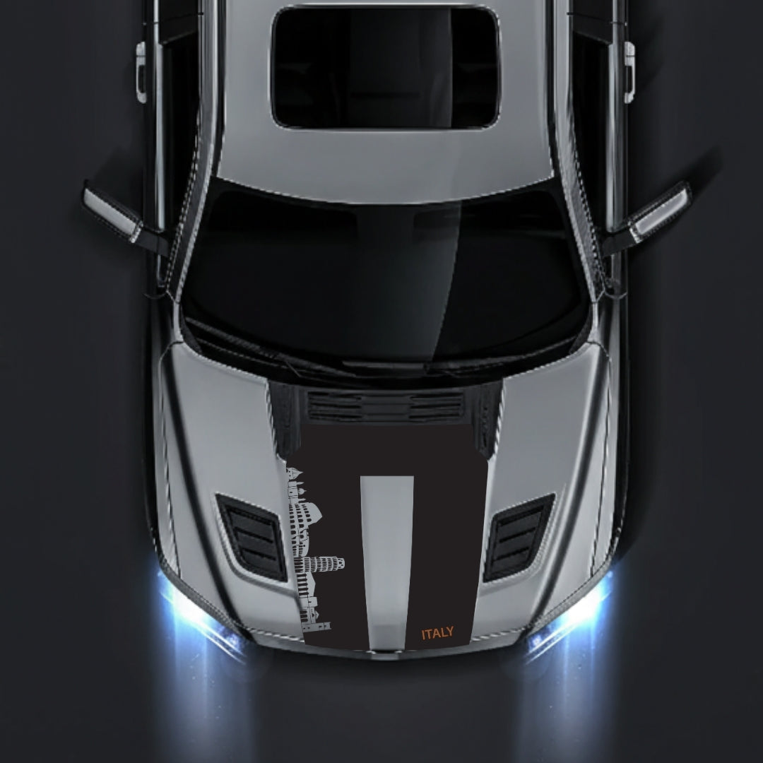 Performance Hood Panel Decal/Sticker - Italy Skyline - Cut Graphic Kit - For Dodge RAM 1500 2019-2025 - Premium Vinyl
