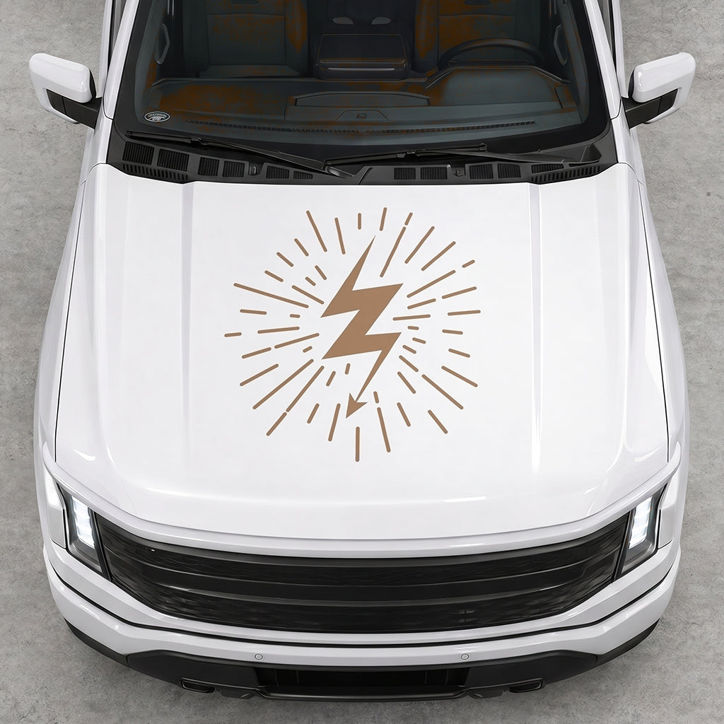 Hood Panel Decal/Sticker - Cut Electric Splash Graphic Decal Graphic Kit - For FORD F-150 2015-2020 - Premium Vinyl
