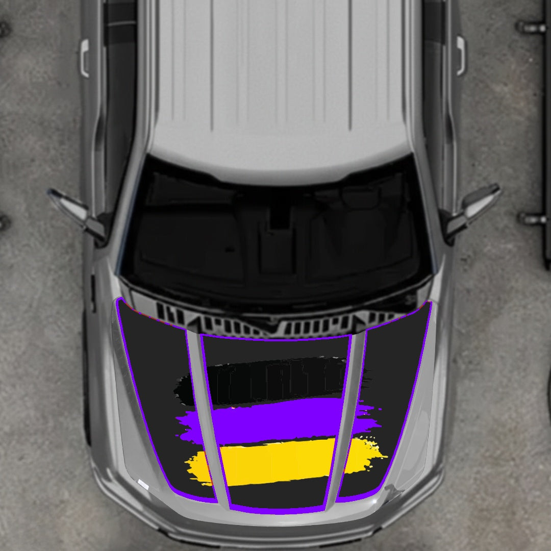 Hood Panel Decal/Sticker - Germany Flag - Border Graphic Kit - For Ford F-150 2020-2026 - Premium Vinyl