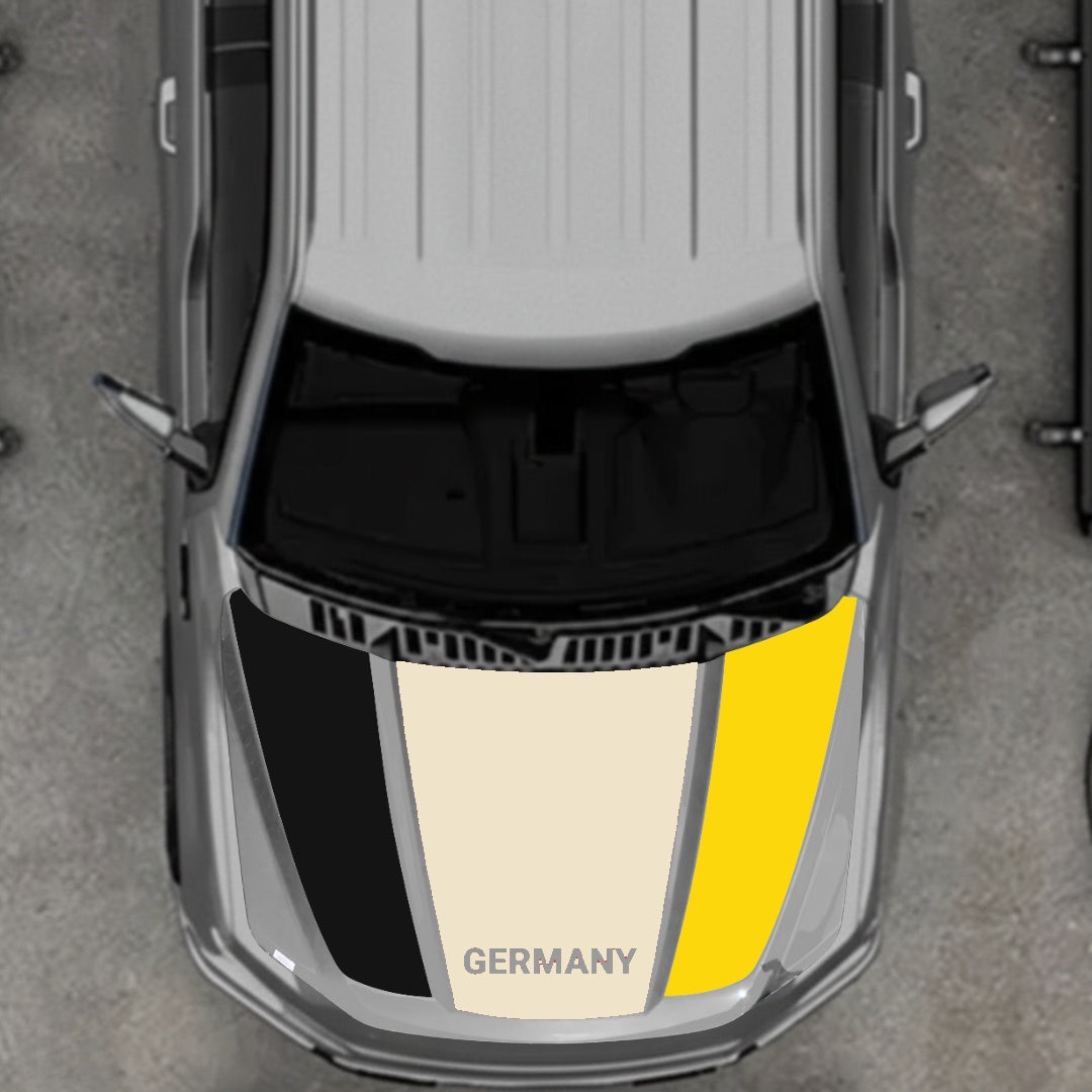 Hood Panel Decal/Sticker - Germany Flag Parts Graphic Kit - For Ford F-150 2020-2026 - Premium Vinyl