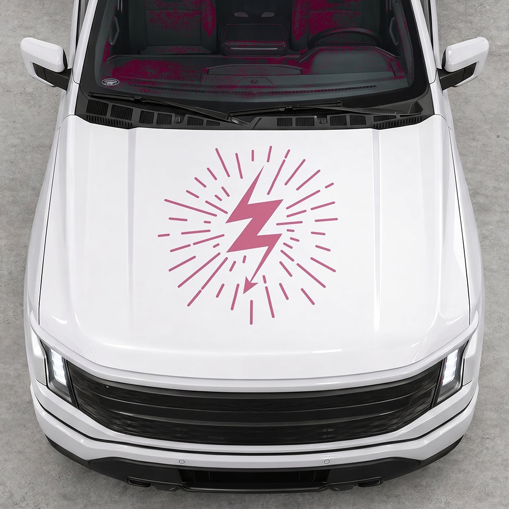 Hood Panel Decal/Sticker - Cut Electric Splash Graphic Decal Graphic Kit - For FORD F-150 2015-2020 - Premium Vinyl