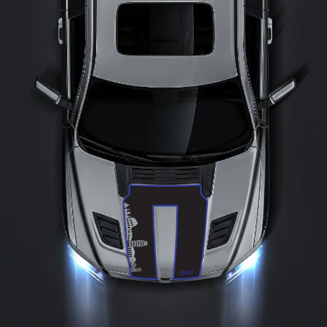 Hood Panel Decal/Sticker - Italy Skyline - Cut - Border Graphic Kit - For Dodge RAM 1500 2019-2025 - Premium Vinyl