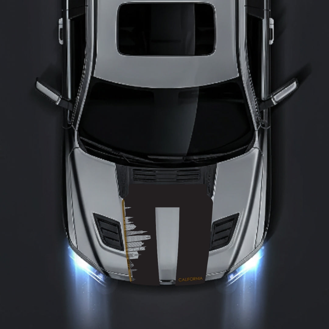 Performance Hood Panel Decal/Sticker - California Skyline - Cut - Border Graphic Kit - For Dodge RAM 1500 2019-2025 - Premium Vinyl