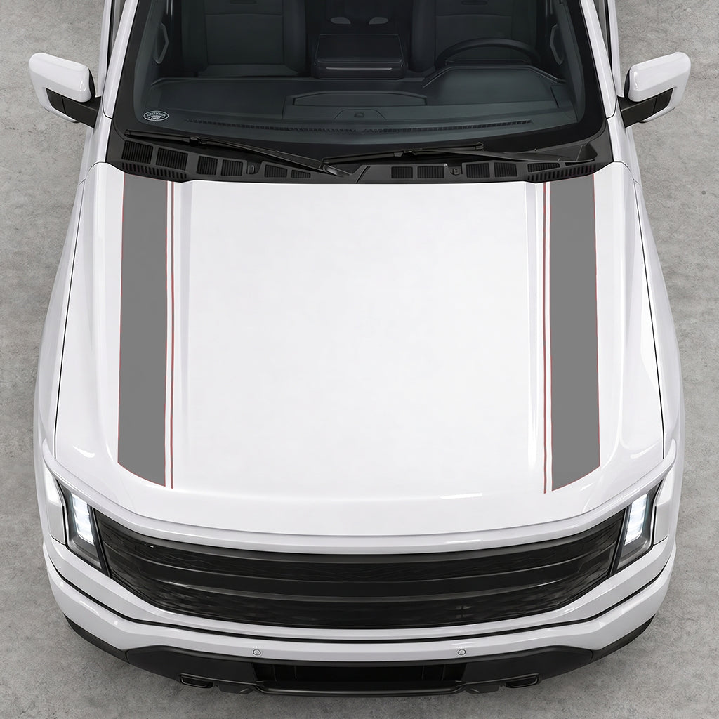 Hood Panel Decal/Sticker - Double Side Solid Graphic Decal Graphic Kit - For Ford F-150 2015-2020 - Premium Vinyl