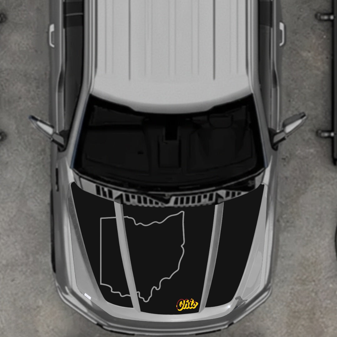 Hood Panel Decal/Sticker - Ohio - Cut Graphic Kit - For Ford F-150 2020-2026 - Premium Vinyl