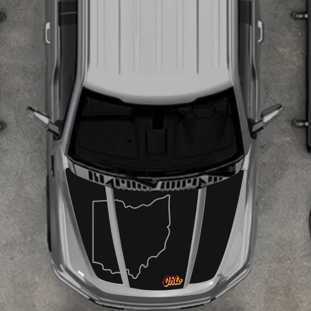 Hood Panel Decal/Sticker - Ohio - Cut Graphic Kit - For Ford F-150 2020-2026 - Premium Vinyl