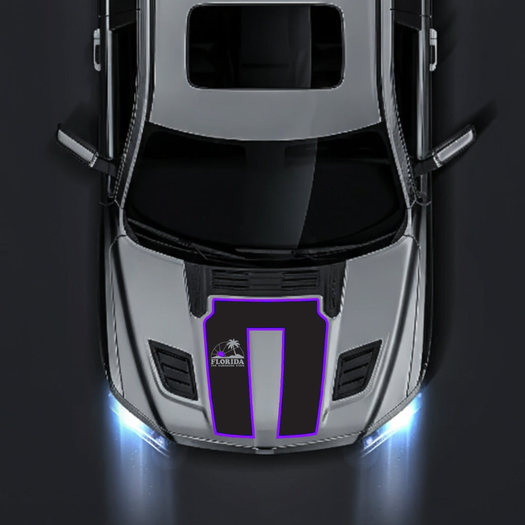 Performance Hood Panel Decal/Sticker - Florida - Cut - Border Graphic Kit - For Dodge RAM 1500 2019-2025 - Premium Vinyl