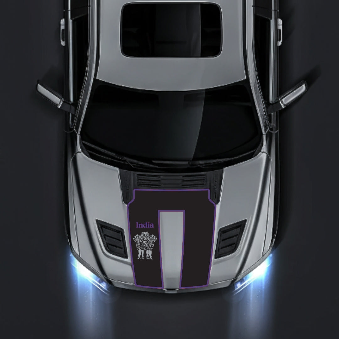 Hood Panel Decal/Sticker - India - Cut - Border Graphic Kit - For Dodge RAM 1500 2019-2025 - Premium Vinyl