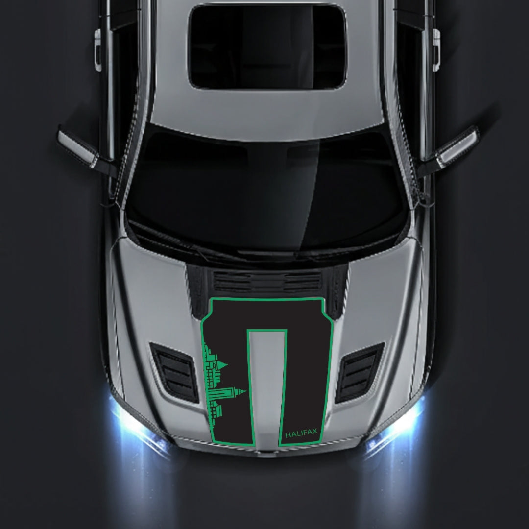 Hood Panel Decal/Sticker - Halifax Skyline - Border Graphic Kit - For Dodge RAM 1500 2019-2025 - Premium Vinyl