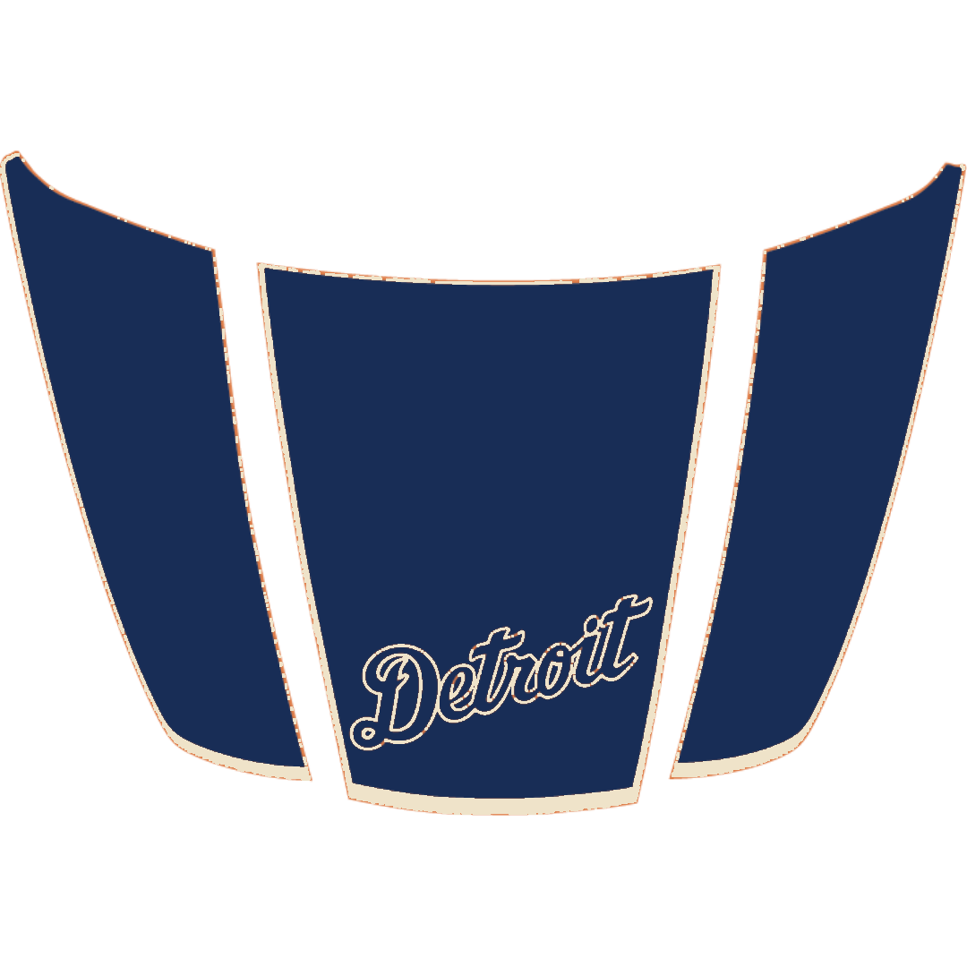 Hood Panel Decal/Sticker - Detroit Blue - Border Graphic Kit - For Ford F-150 2020-2026 - Premium Vinyl