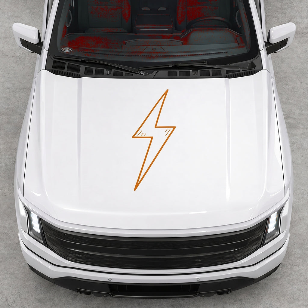 Hood Panel Decal/Sticker - Cut Electric Graphic Decal Graphic Kit - For FORD F-150 2015-2020 - Premium Vinyl