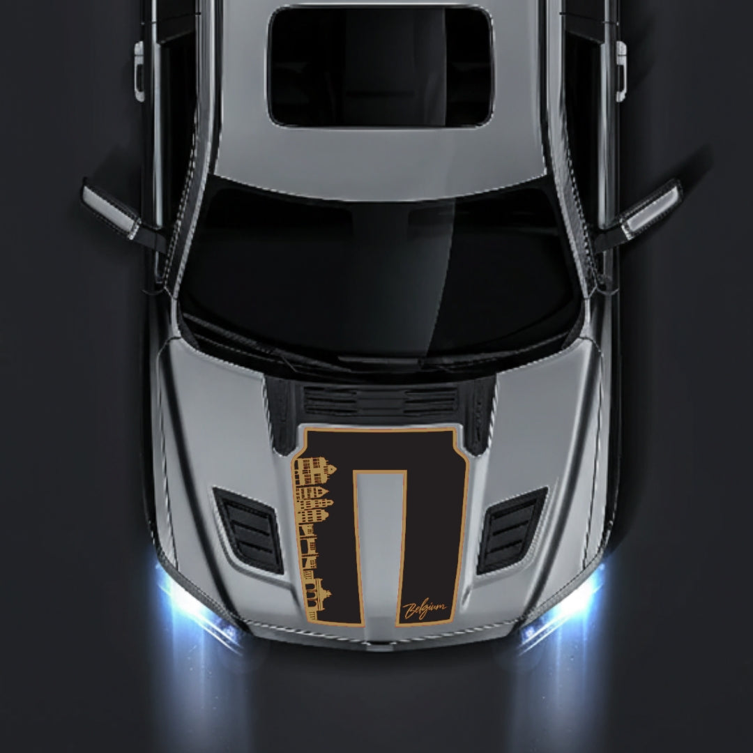 Hood Panel Decal/Sticker - Belgium Skyline - Border Graphic Kit - For Dodge RAM 1500 2019-2025 - Premium Vinyl
