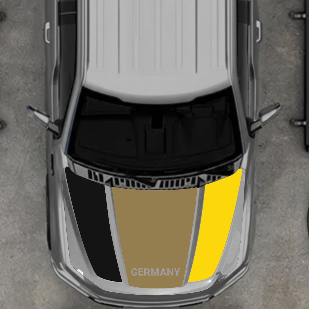 Hood Panel Decal/Sticker - Germany Flag Parts Graphic Kit - For Ford F-150 2020-2026 - Premium Vinyl