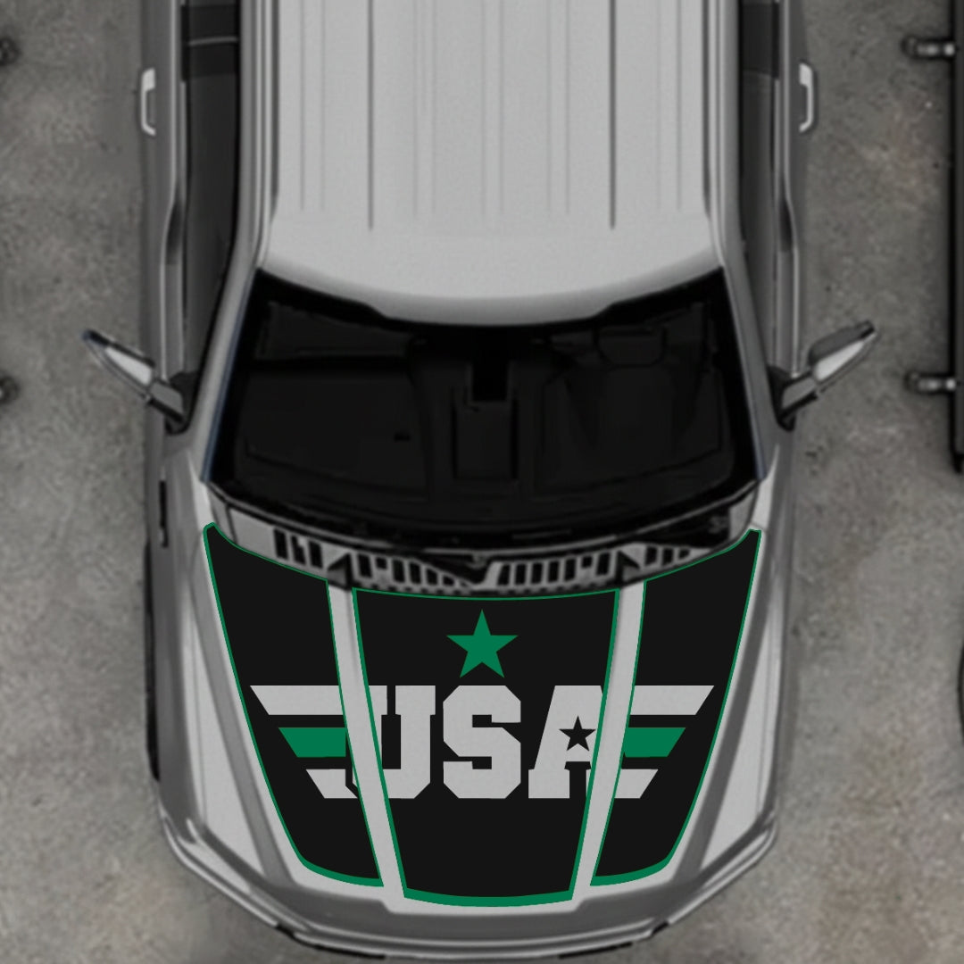 Hood Panel Decal/Sticker - USA Style 6 Graphic Kit - For Ford F-150 2020-2026 - Premium Vinyl