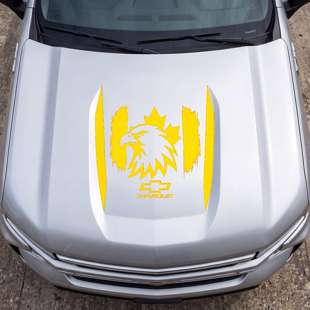 Hood Panel Decal/Sticker - Canadaian Eagle Graphic Decal Graphic Kit - For Chevrolet Silverado 2019-2024 - Premium Vinyl