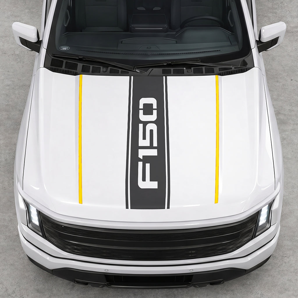 Hood Panel Decal/Sticker - Bold Cut F150 Graphic Decal Graphic Kit - For Ford F-150 2015-2020 - Premium Vinyl