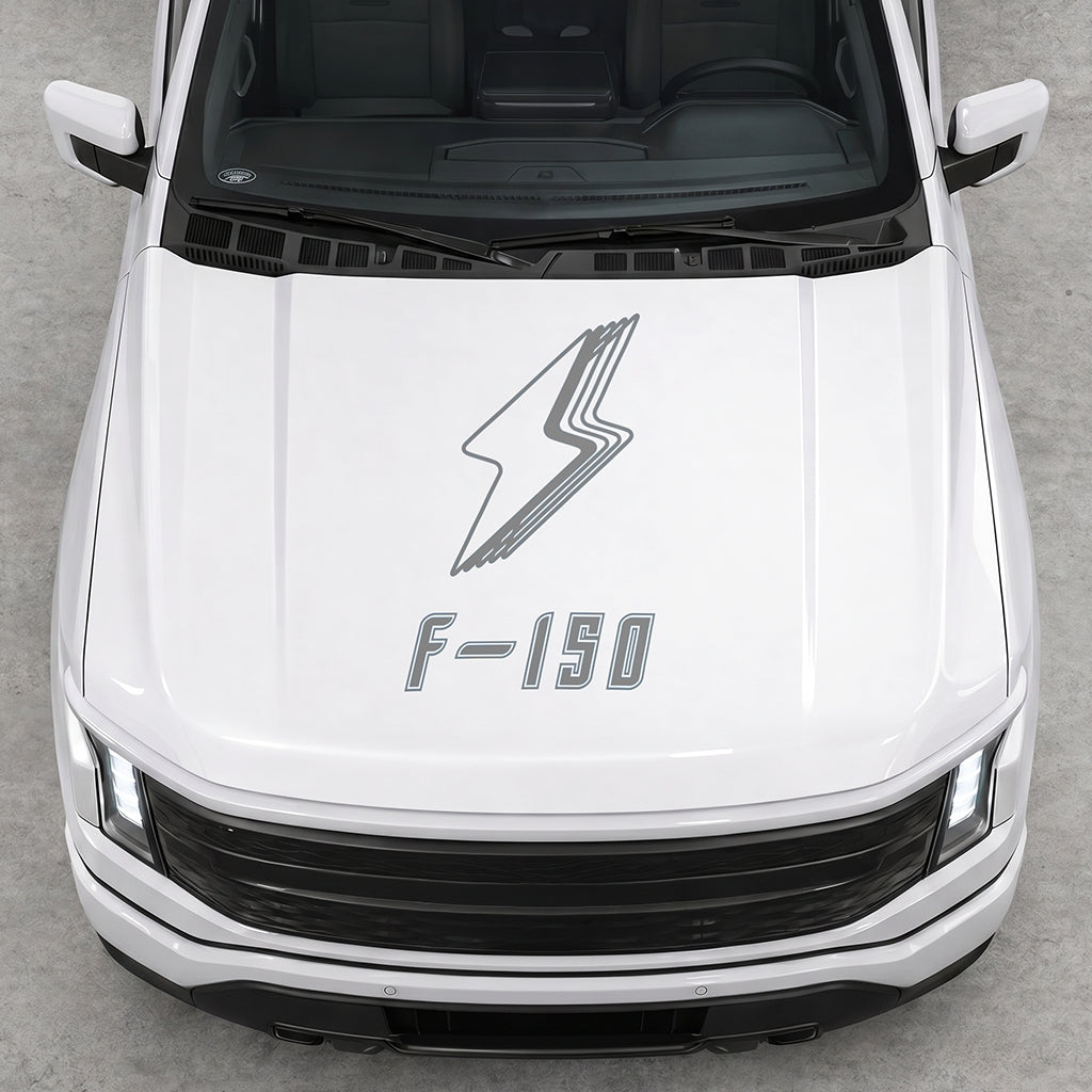 Hood Panel Decal/Sticker - Cut Bordered Electric F150 Graphic Decal Graphic Kit - For FORD F-150 2015-2020 - Premium Vinyl