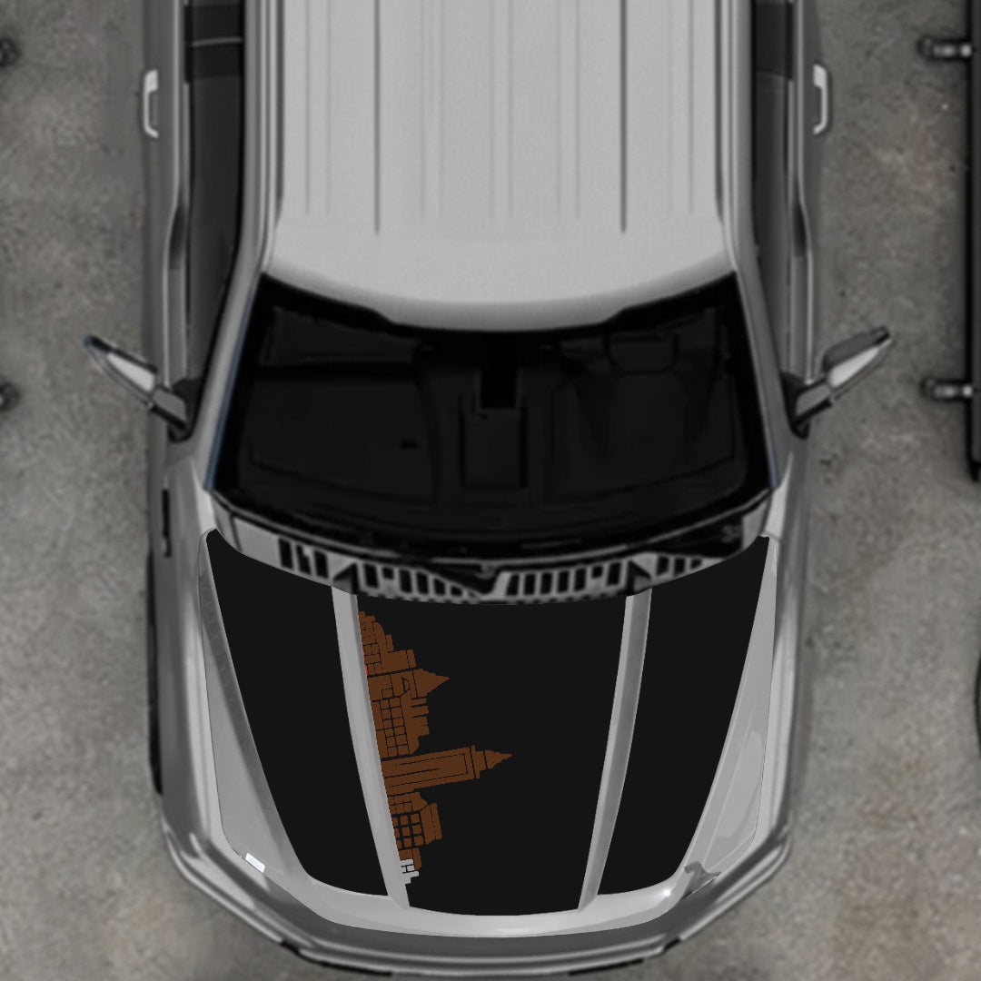 Hood Panel Decal/Sticker - Halifax Skyline Graphic Kit - For Ford F-150 2020-2026 - Premium Vinyl
