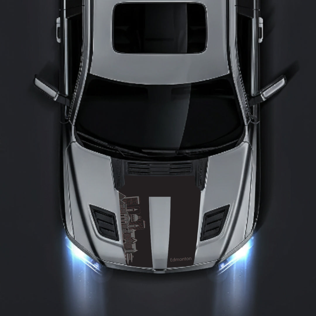 Performance Hood Panel Decal/Sticker - Edmonton Skyline Graphic Kit - For Dodge RAM 1500 2019-2025 - Premium Vinyl