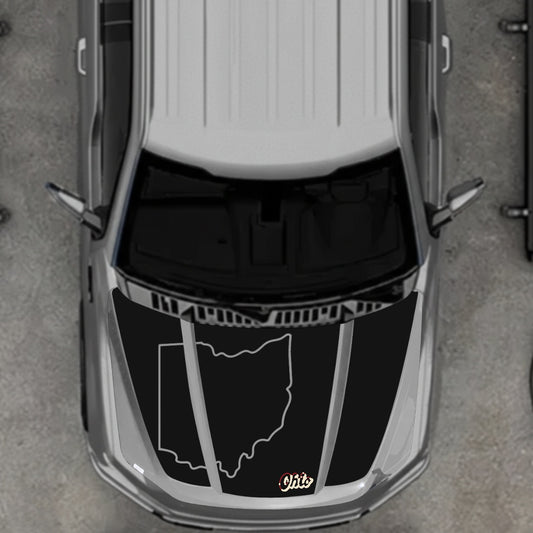Hood Panel Decal/Sticker - Ohio - Cut Graphic Kit - For Ford F-150 2020-2026 - Premium Vinyl