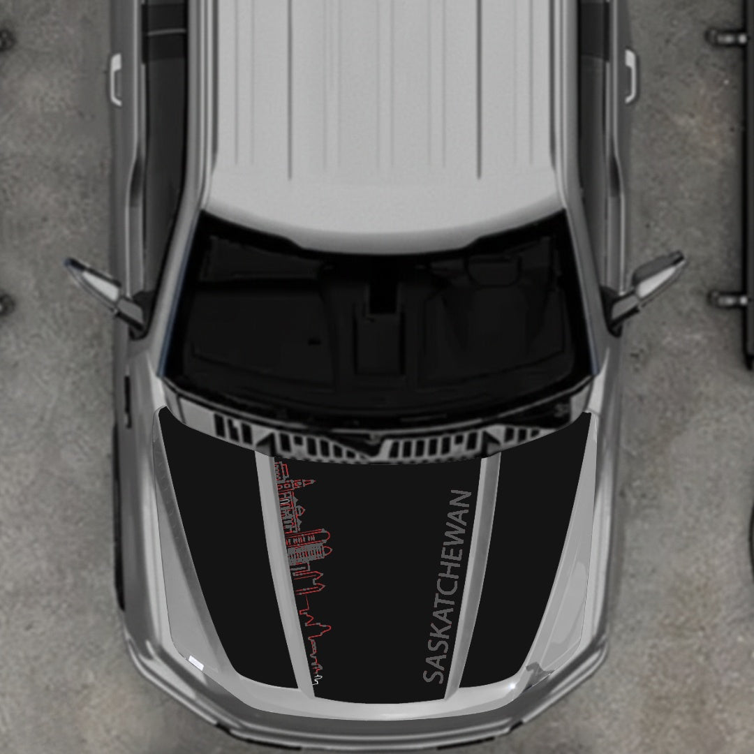 Hood Panel Decal/Sticker - Saskatchewan Skyline Graphic Kit - For Ford F-150 2020-2026 - Premium Vinyl