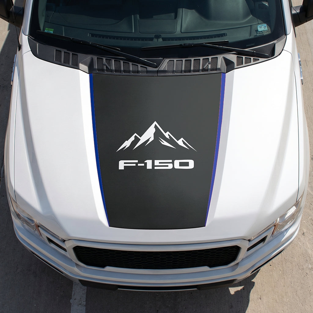 Hood Panel Decal/Sticker - Mountain Graphic Decal Graphic Kit - For Ford F-150 2015-2020 - Premium Vinyl