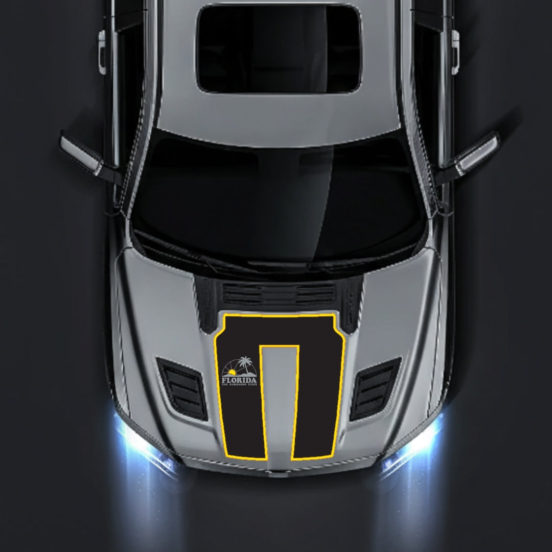 Hood Panel Decal/Sticker - Florida - Cut - Border Graphic Kit - For Dodge RAM 1500 2019-2025 - Premium Vinyl