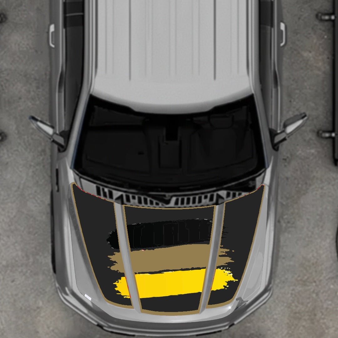 Hood Panel Decal/Sticker - Germany Flag - Border Graphic Kit - For Ford F-150 2020-2026 - Premium Vinyl
