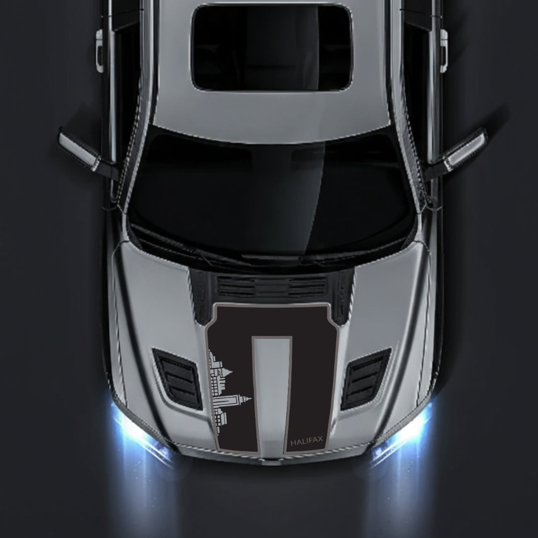 Performance Hood Panel Decal/Sticker - Halifax Skyline - Cut - Border Graphic Kit - For Dodge RAM 1500 2019-2025 - Premium Vinyl