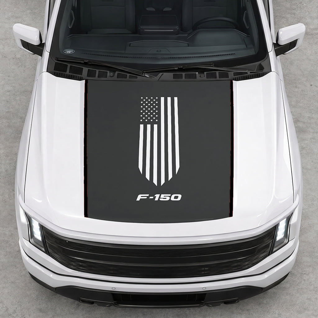 Hood Panel Decal/Sticker - America Flag Graphic Decal Graphic Kit - For Ford F-150 2015-2020 - Premium Vinyl