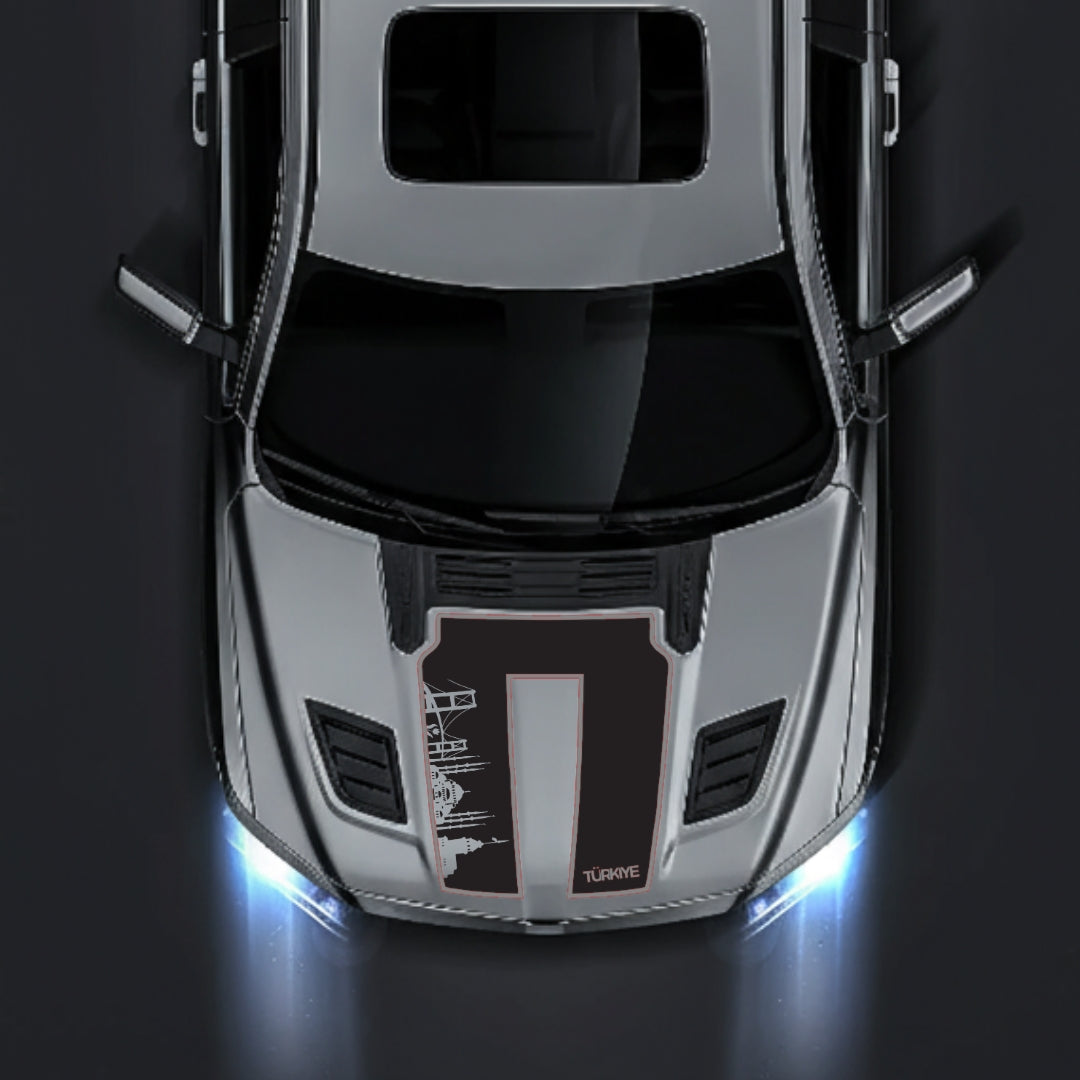 Hood Panel Decal/Sticker - Turkey Skyline - Cut - Border Graphic Kit - For Dodge RAM 1500 2019-2025 - Premium Vinyl