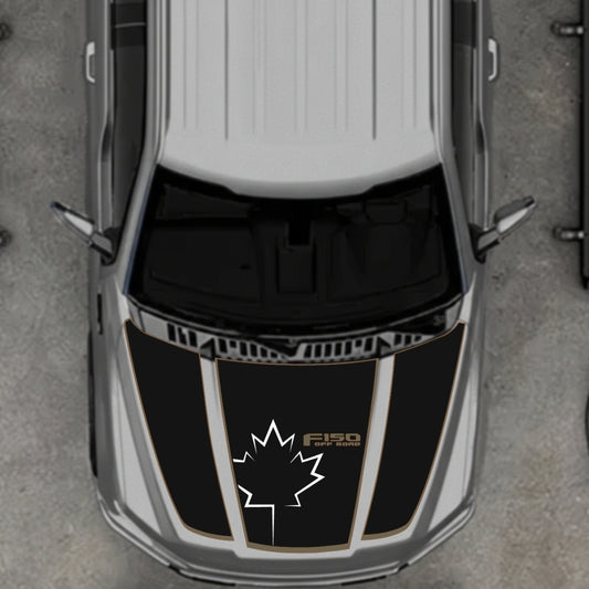 Hood Panel Decal/Sticker - Canada Style 3 Graphic Kit - For Ford F-150 2020-2026 - Premium Vinyl