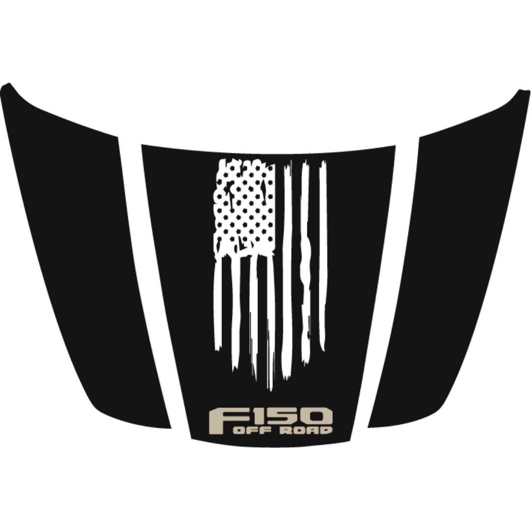 Hood Panel Decal/Sticker - USA Style 10 Graphic Kit - For Ford F-150 2020-2026 - Premium Vinyl