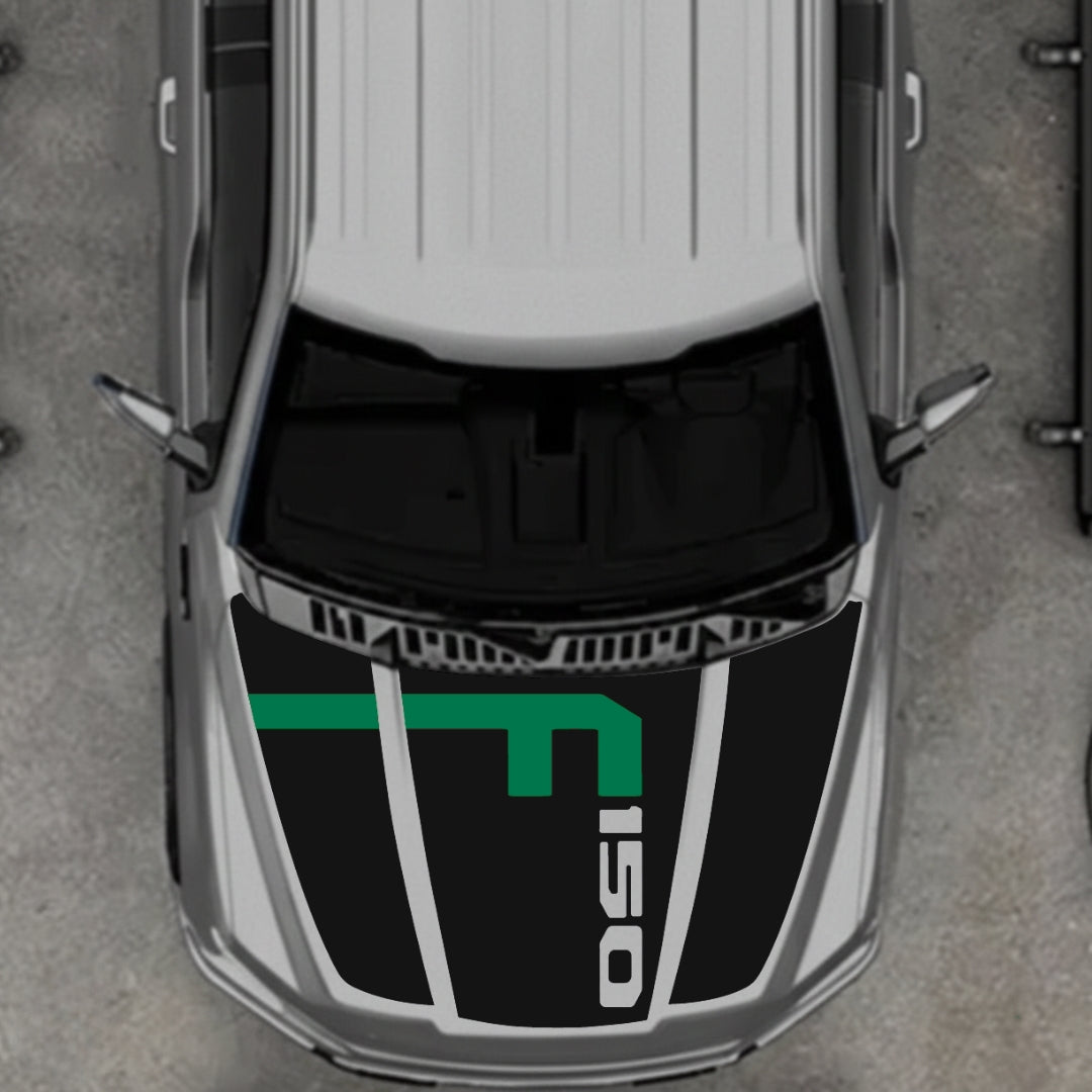 Hood Panel Decal/Sticker - Style 9 - Cut Graphic Kit - For Ford F-150 2020-2026 - Premium Vinyl