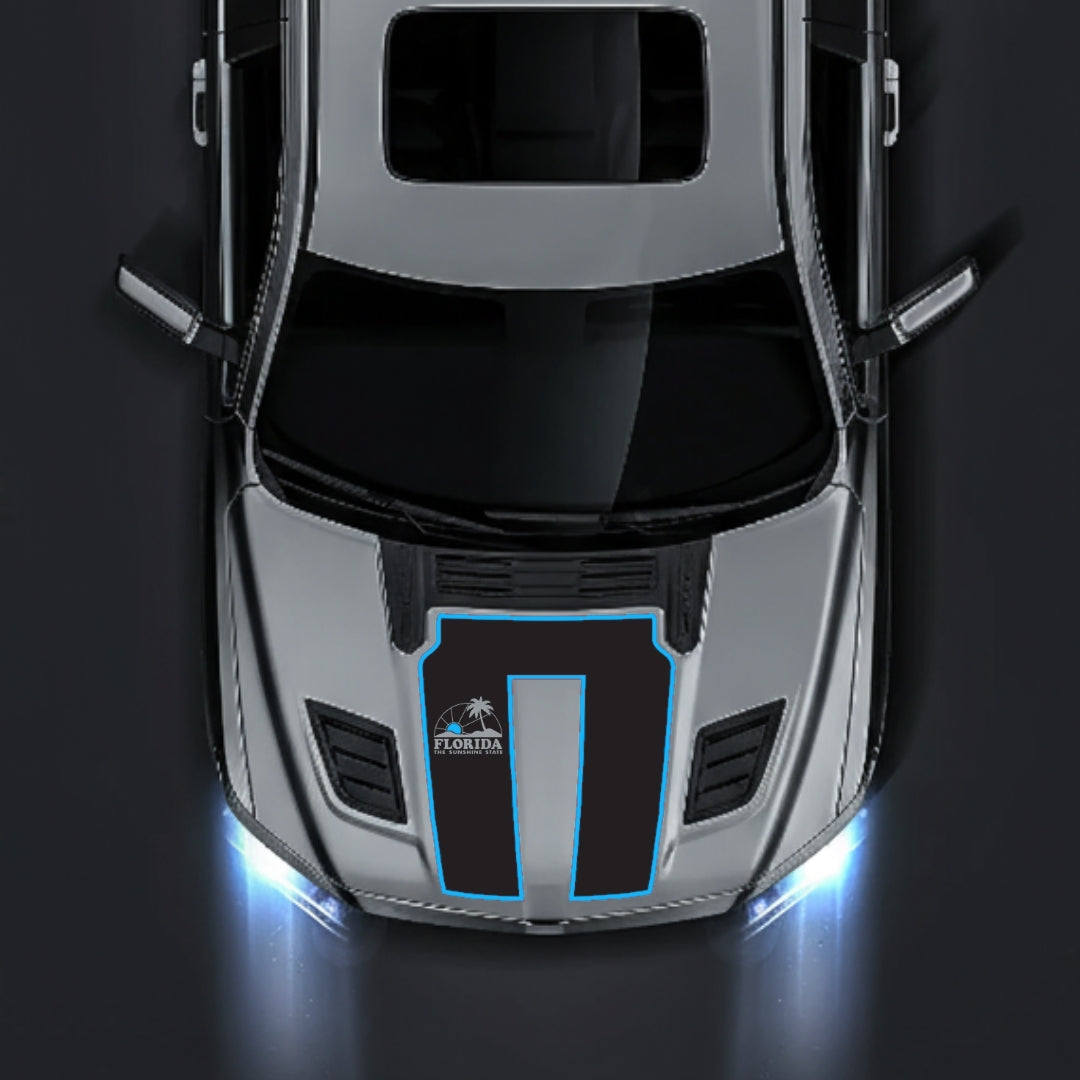 Hood Panel Decal/Sticker - Florida - Cut - Border Graphic Kit - For Dodge RAM 1500 2019-2025 - Premium Vinyl