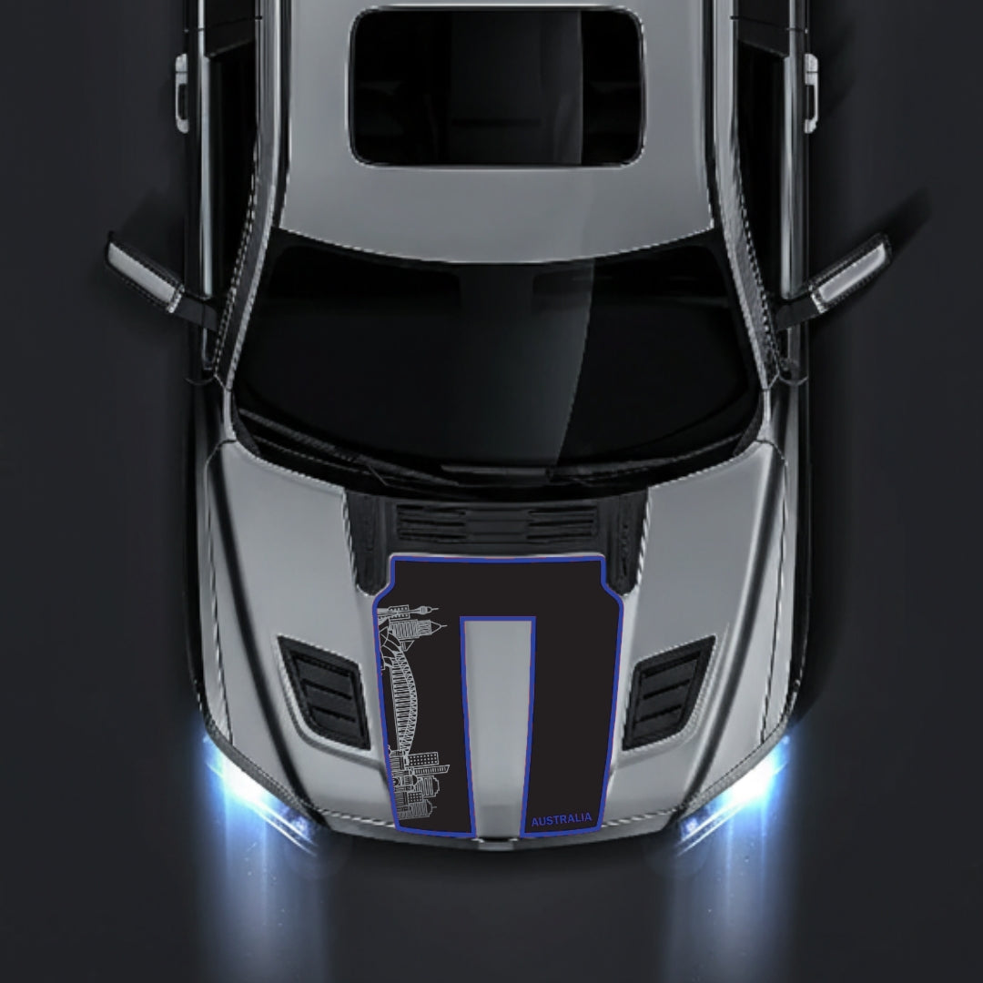 Hood Panel Decal/Sticker - Australia Skyline - Cut - Border Graphic Kit - For Dodge RAM 1500 2019-2025 - Premium Vinyl