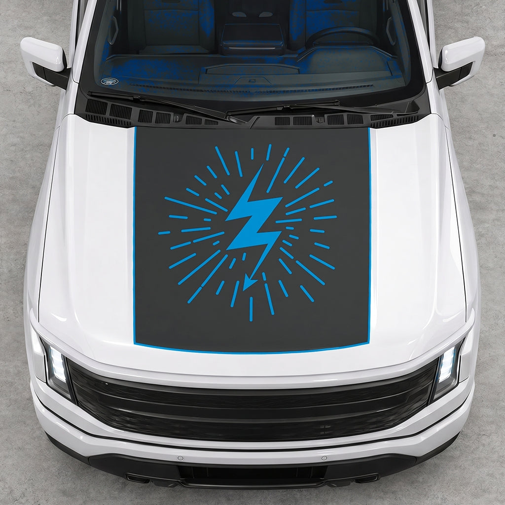 Hood Panel Decal/Sticker - Electric Splash Graphic Decal Graphic Kit - For FORD F-150 2015-2020 - Premium Vinyl