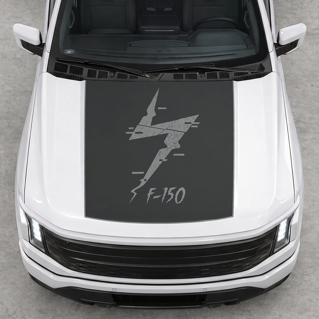 Hood Panel Decal/Sticker - Solid Electric F150 Graphic Decal Graphic Kit - For FORD F-150 2015-2020 - Premium Vinyl