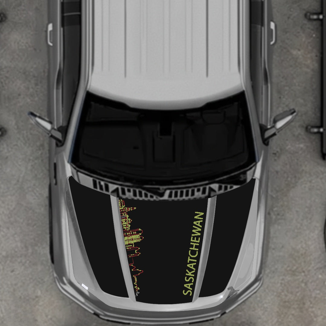 Hood Panel Decal/Sticker - Saskatchewan Skyline Graphic Kit - For Ford F-150 2020-2026 - Premium Vinyl