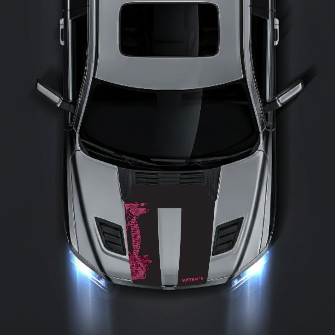 Performance Hood Panel Decal/Sticker - Australia Skyline Graphic Kit - For Dodge RAM 1500 2019-2025 - Premium Vinyl