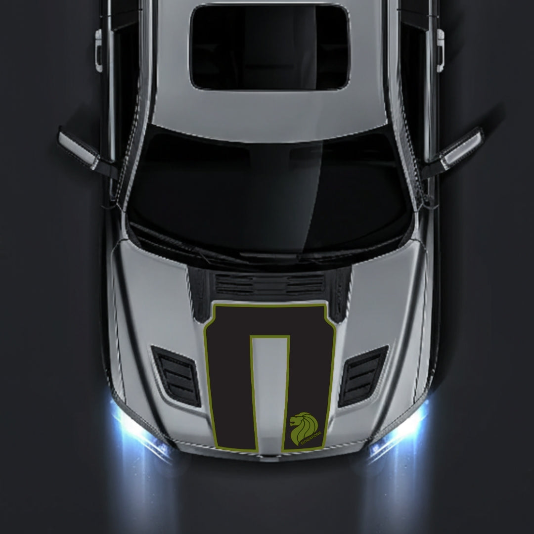 Performance Hood Panel Decal/Sticker - Singapore - Border Graphic Kit - For Dodge RAM 1500 2019-2025 - Premium Vinyl