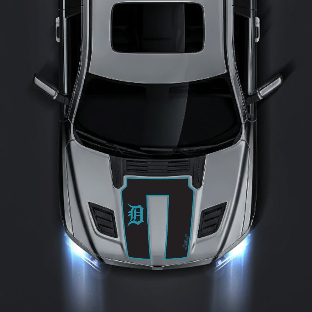 Hood Panel Decal/Sticker - Detroit Street - Border Graphic Kit - For Dodge RAM 1500 2019-2025 - Premium Vinyl