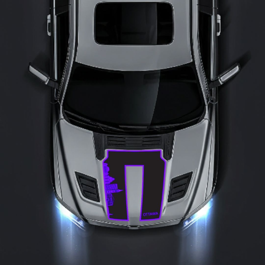 Performance Hood Panel Decal/Sticker - Ottawa Skyline - Border Graphic Kit - For Dodge RAM 1500 2019-2025 - Premium Vinyl