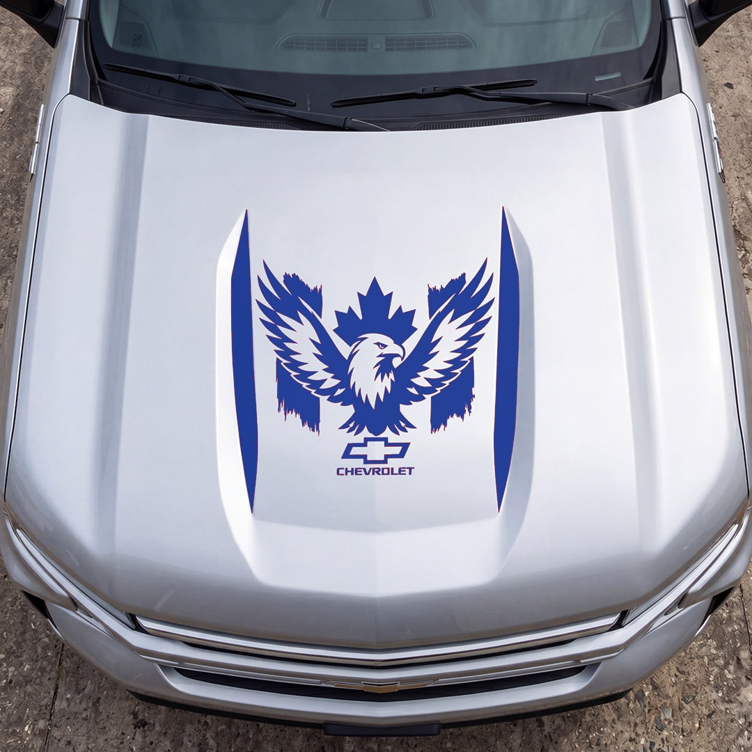 Hood Panel Decal/Sticker - Canadaian Phoenix Graphic Decal Graphic Kit - For Chevrolet Silverado 2019-2024 - Premium Vinyl
